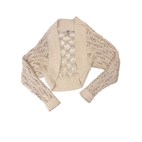 Knitted Cream Cardigan 70% cotton Hong Kong spring top - Picture 2 of 5